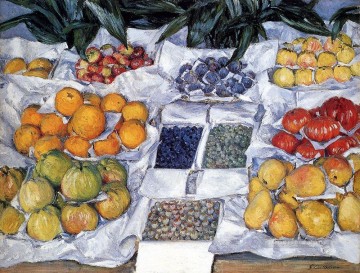  Life Arte - Fruta exhibida en un stand impresionistas Gustave Caillebotte bodegones